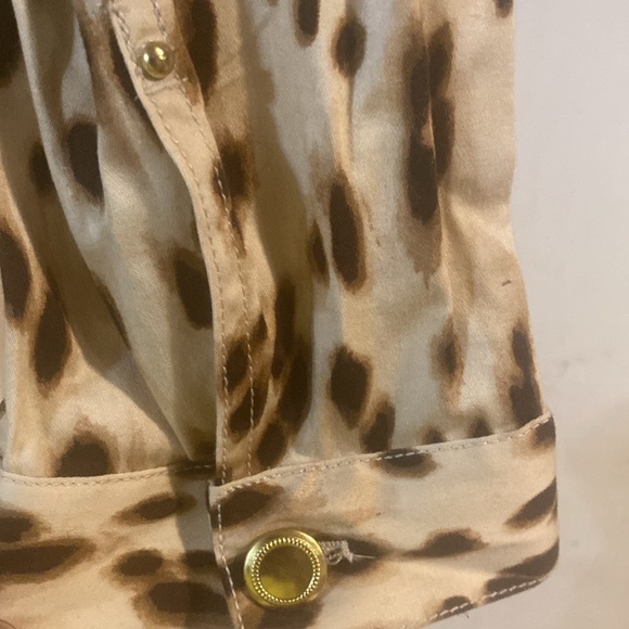 Cheetah Print Gold Studded Crop Jacket - Sz 2 - Picture 5 of 5